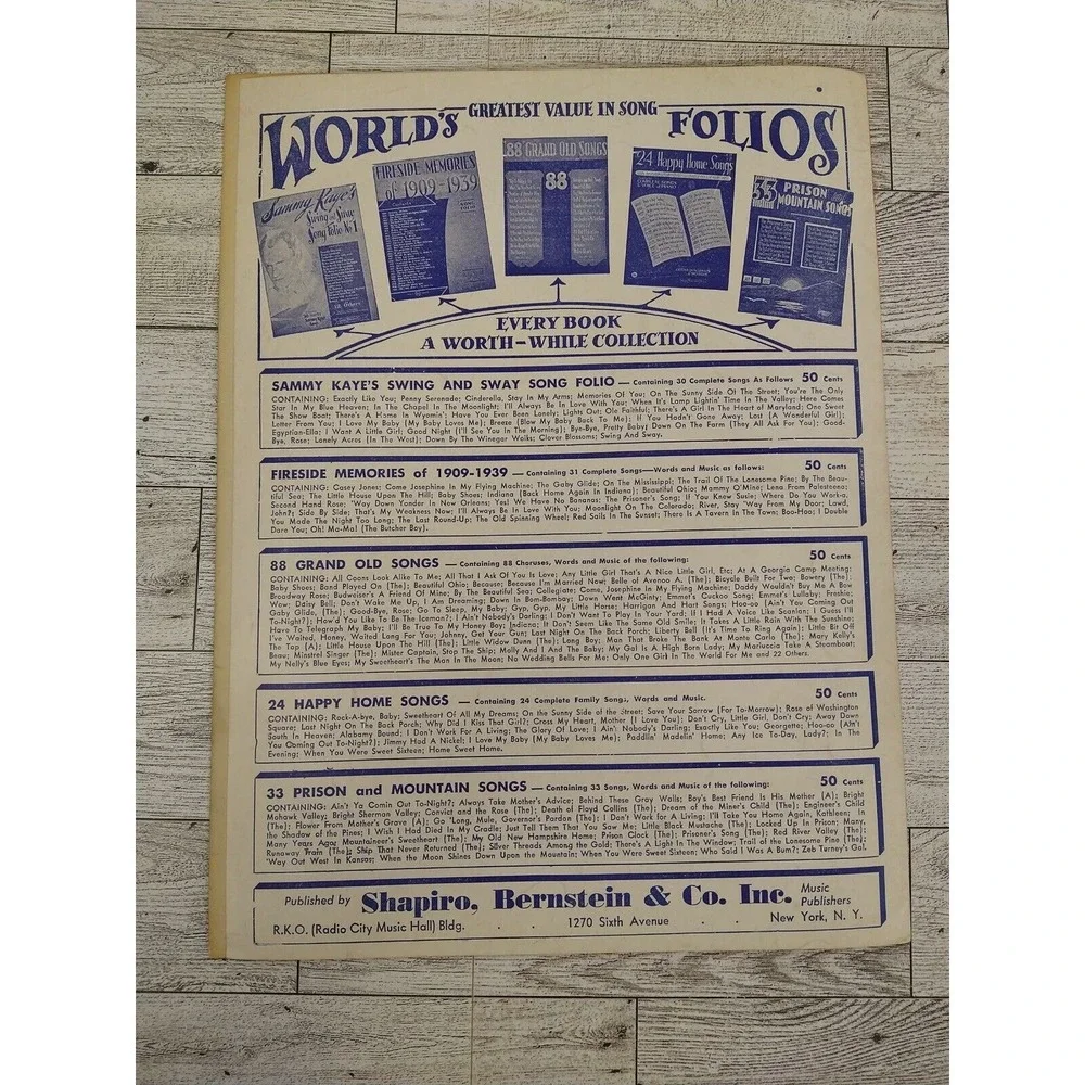 1938 Harbor of Dream Boats - Sheet Music‎ Russ Morgan Piano Vocals Guitar Piano